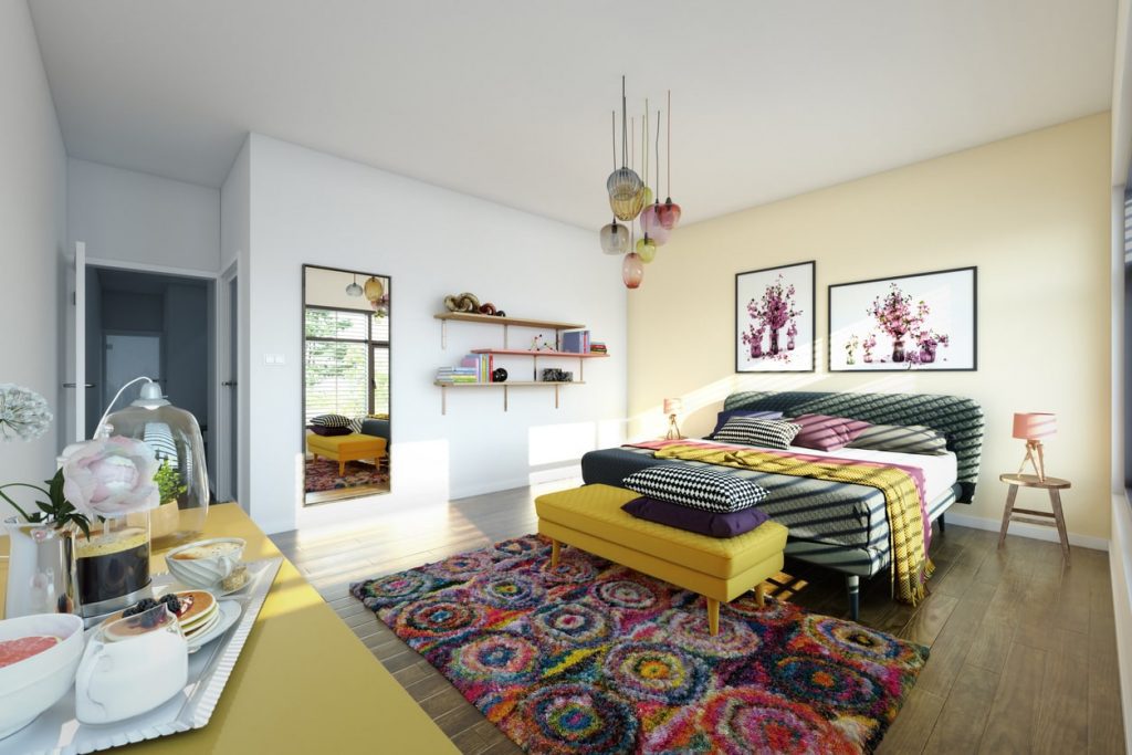 bright bold bedroom design