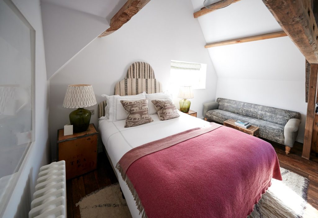 guest bedroom created in loft extension
