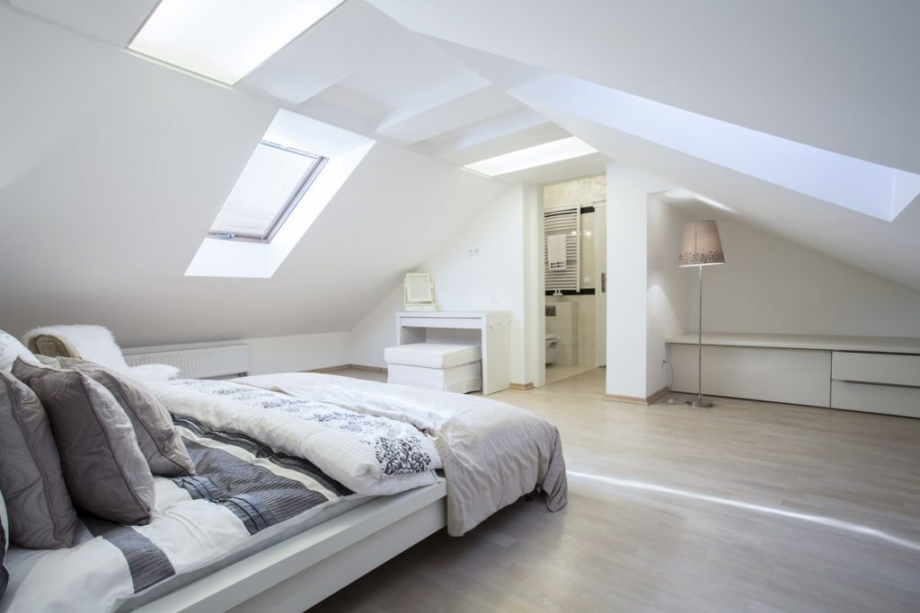bedroom and ensuite in loft conversion